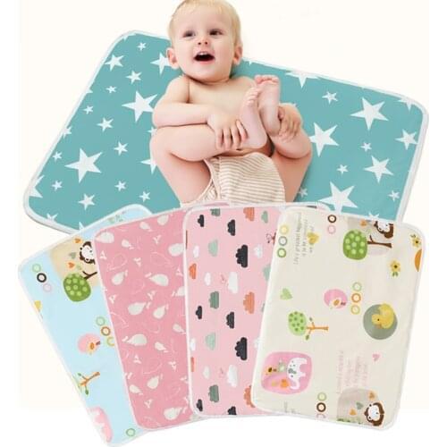 Waterproof Infant Diaper Cushion Newborn Nappy Pads Baby Nappy Changing Mat Breathable Cartoon Print Mattress Cover 35*45cm