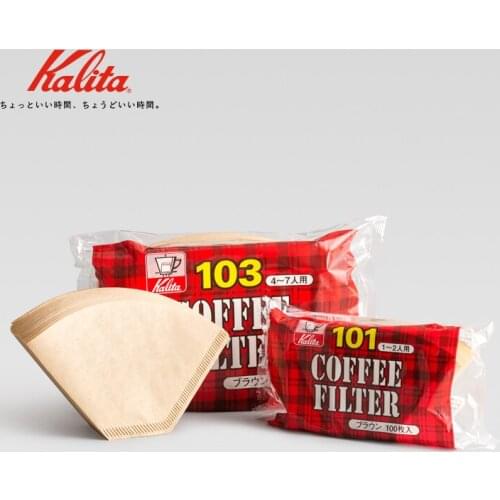 Kalita Fan-shaped Filter Coffee Paper for Specialized Cafe American Coffee Maker Barista Unbleached Wood Coffee Filter Paper