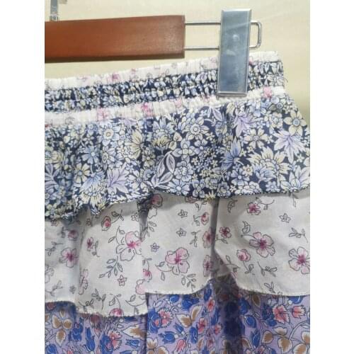 Womens Mini Skirts Floral Printed Ruffled Short Skirt 2021 Summer Ladies Sweet Pleated Jupe Female Bottoms