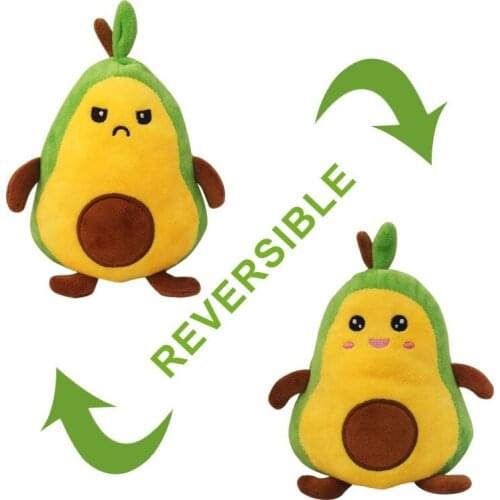 10~30cm Flip Plush Animals&Fruits Reversible Double Faced Transformable Avocado Cat Unicorn Whale Emotional Reversible Plushies
