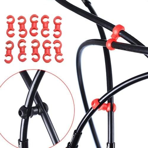 10pcs Bicycle Brake Cable Clips MTB Bike Cable S Style Clips Buckle Hose Guide Derailleur Shifter Line Clasps Bicycle Accessorie