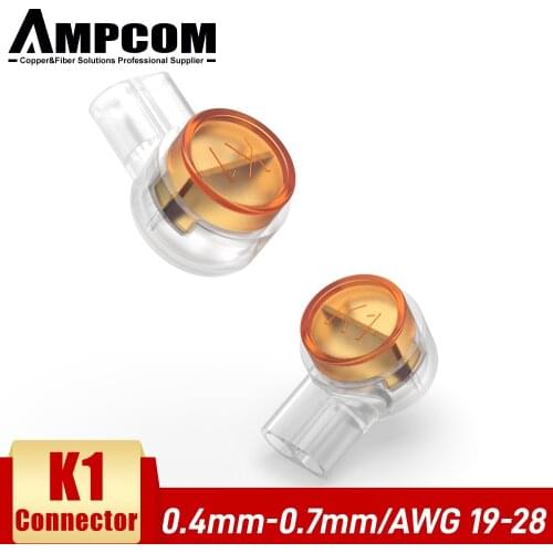 AMPCOM 100PCS Rj45 Connector Crimp Connection Terminals K1 Connector Waterproof Wiring Ethernet Cable Telephone Cord Term