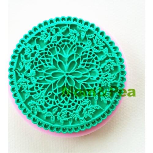 Mom&Pea 1069 Free Shipping Round Flower Silicone Mold Cake Decoration Fondant Cake 3D Mold Food Grade