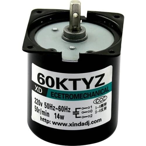 60ktyz AC Motor 220V Motor Micro Slow Motor Permanent Magnet Synchronous Motor Gear Reducer Motor IE 2 Single-phase 50/60HZ 14W