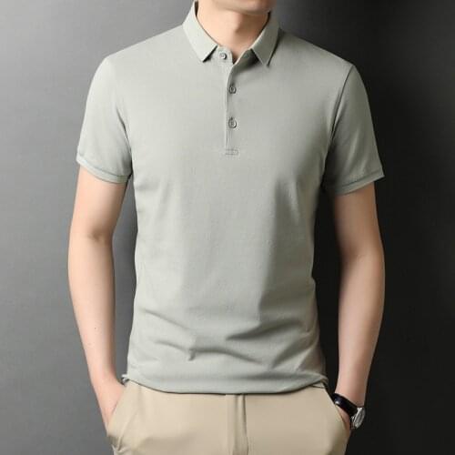 95% Cotton 5% Spandex Mens Short Sleeve Polo Shirt Slim FitL Apel Solid Color Polos Men Summer Casual Pullover Poloshirt Top XL