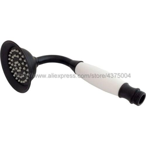 Black Oil Rubbed Brass white ceramic Bathroom Shower Head Water Saving Hand held Sprayer Tap Nhg053