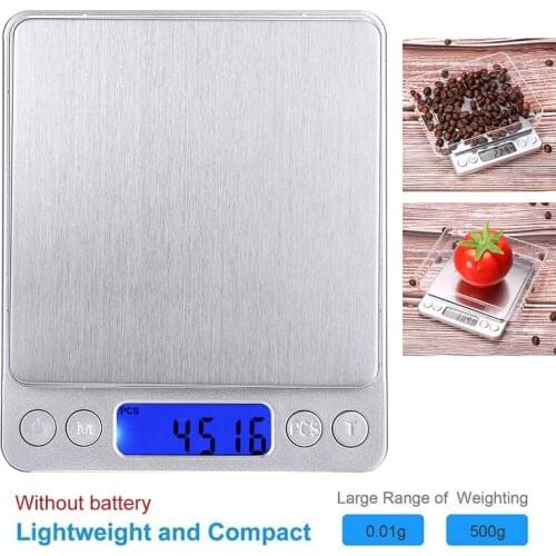 500g/0.01g Digital Electronic Scale Mini Pocket Kitchen Scale For Food Vegetable Fruit Weighing Tool With Tray LCD Display