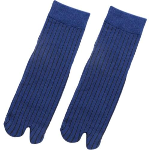 Men Elastic Cotton Sandal Crew 2 Toe Socks Striped Tabi Socks Breathable