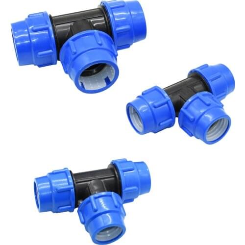 DN32 DN40 DN50 PVC PE Tube Tee Water Splitter 40MM 50MM 63MM T-Shaped Connector Water Supply Tube Fittings 1pcs