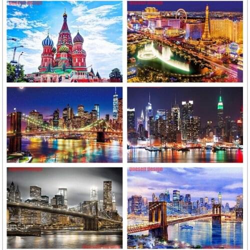 2020 top popular Night city view 5d diamond painting full square city vivew diy diamond embroidery full set 5d diamond art kit