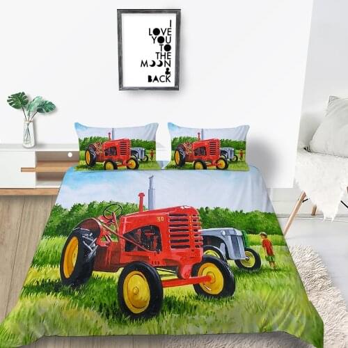 Red Lawn Mower Bedding Set King Size Fashionable Duvet Cover For Kids Single Double Full Twin Queen Bed Set High End