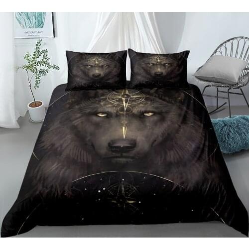 3D Print Animal Wolf Bedding Set Luxury Lifelike Adult Kids Duvet Cover Set Twin Queen King Comforter Set High Quality Bed Linen