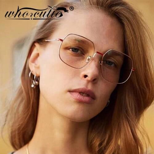 Korea Fashion 2020 Clear Glasses Women Men Square Metal Frame Optical Lens Anti Blue Light Blocking Eyeglass Male Female S162