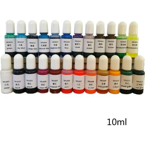 24 Colors Crystal Epoxy Pigment UV Resin Dye DIY Jewelry Colorant Art Crafts Coloring Drying Color Mixing Liquid Decorations Mak