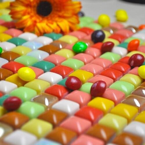 Lovely cut candy colors square full body ceramic mosaic tiles for bathroom shower wall tiles children bedroom tile sunroom wall