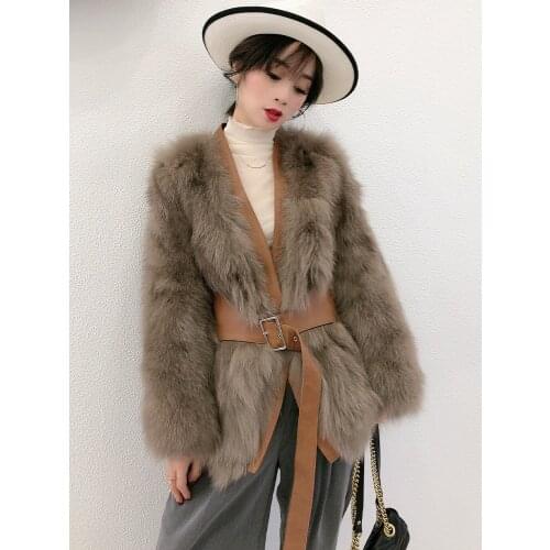 Fashion Super Quality Real Fox Fur Coat Autumn Winter 2021 Vintage Slim Female Jacket Warm Womens Coats Ropa De Mujer Zjt1552