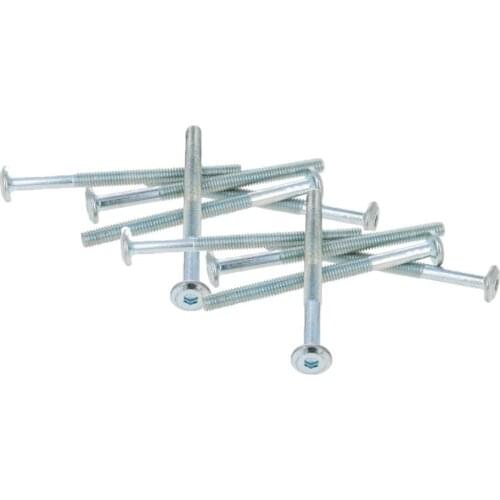 MroMax New 10pcs Threaded Carbon Steel Hexagon Screws M6 Blue White Zinc Plated Mechanical Thread Silver Blue Fastener Screw