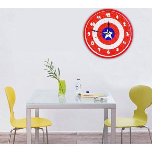 Pentagram DIY Clock Diamond Painting Kits , Wall Decor with Colorful Diamonds ,Kids Arts and Crafts Kit Includes Clock Mechanism