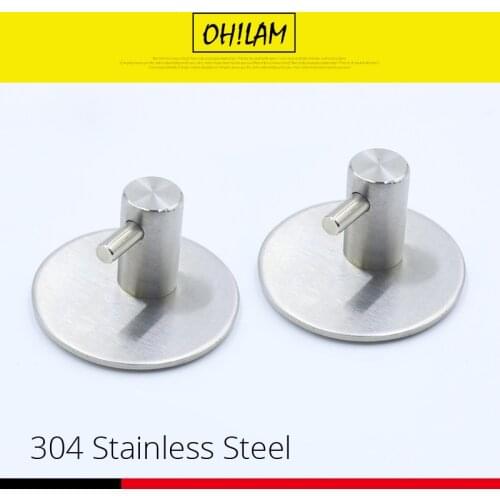 Wall Hooks 304 Stainless Steel Bathroom Kitchen Organizer Towel Clothes Hooks Self-Adhesive Wall-mounted Sticky Key Bag Hooks