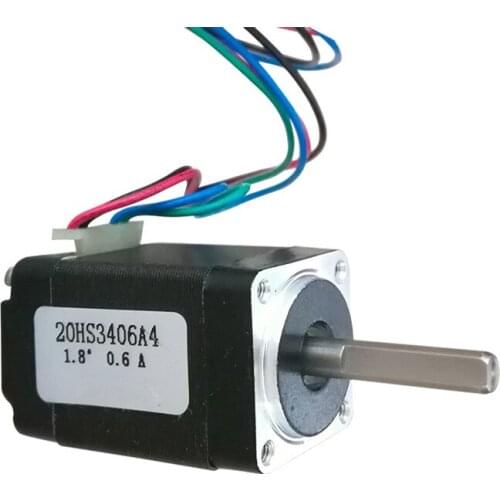 Nema8 20BYG 34mm length 0.6A current 1.8N.cm holding torque 4mm shaft diameters tiny stepper motor 20HS3406A4
