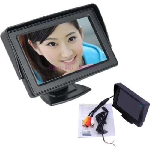 By DHL or EMS 10 pieces Color TFT LCD Parking Car Rear view Monitor Backup Monitor 4.3'' 2 Video Input Reverse Camera DVD