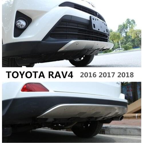 For TOYOTA RAV4 2016 2017 2018 Front+Rear Bumper Diffuser Guard skid plate High Quality Stainless Steel Car Accessories
