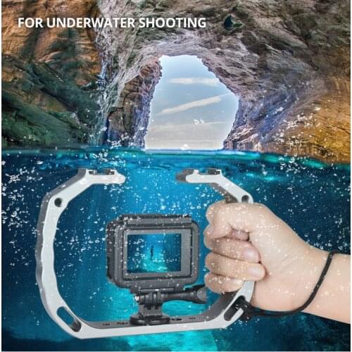 Underwater Diving Handle Rig for GoPro Hero 5 6 7 8 with Cold Shoe Mounts Wrist Strap Waterproof Action Cams Perfect Scuba Gear