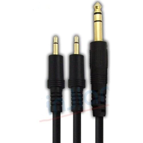 Gold-plated 6.35 6.5 double track to two Mono 3.5 Audio line cable Audio and video signal lines
