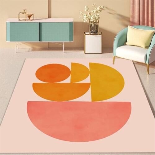 Nordic Pink Geometric Carpet For Girl Room Princess Style Cute Rug For Bedroom Decor Bedside Carpet Coffee Table Mat Living Room