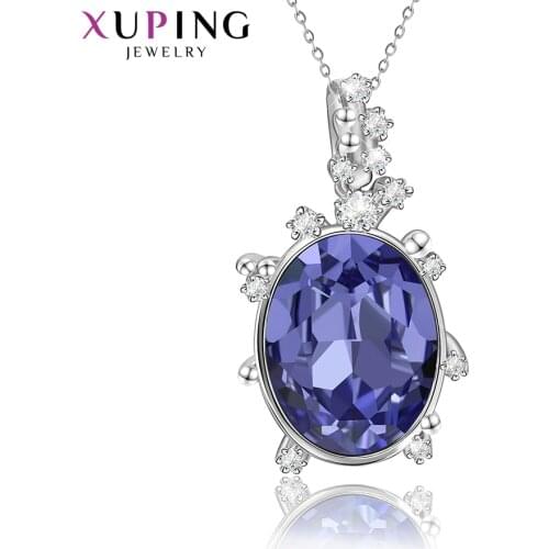 Xuping Jewelry Elegant Crystals Pendantl Necklace for Gilrs Special Birthday Exquisite Gift 40246