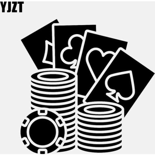 YJZT 13.3*13.3CM Funny Casino Roulette Gambling Poker Decor Car Sticker Reflective Vinyl High Quality Graphic C12-1317