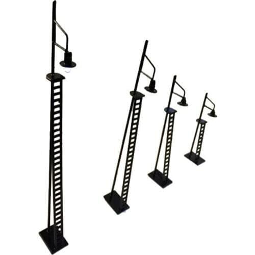 10pcs/lot 10.5cm HO N OO 1/100 Scale LED Architectural Model Metal Copper Streets LampLamppost Model Railway Street Lighting