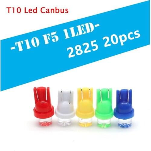 20pcs 2825 T10 Led Canbus W5W Error Free Universal Car Clearance Light Bulbs Auto Side Wedge License Plate Dome Reading Light