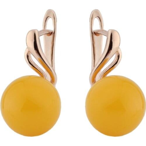 2020 new on the ears Classic Beeswax Round 585 Rose Gold Women Dangle Earrings Simple Womens earrings Imitation jewelry earring