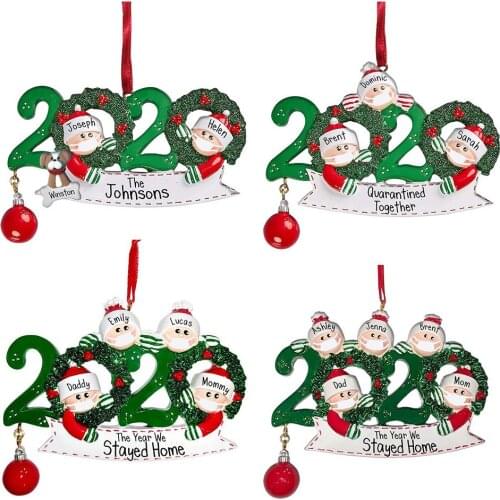Multi Patterns 2020 Personalized Family Christmas Ornament Kit DIY Name Blessing Christmas Tree Hanging Pendant Gift For Family