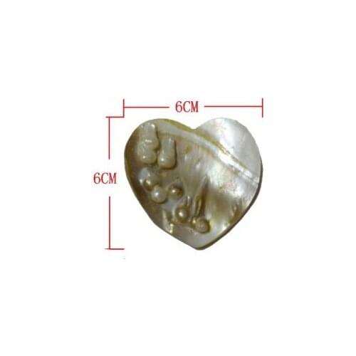 6cmx6cm Natural Flat Heart Shaped Mother of Pearl Shell Carving Pendent