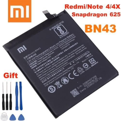 Original Xiaomi Redmi Note 4X Battery BN43 4100mAh for Redmi Note 4X / Note 4 Global Snapdragon 625 High Quality BN43 Battery