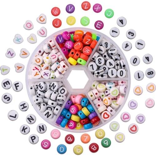 Acrylic Letter Beads For Jewelry Making Bulk Plastic Round Heart Spacer Beads For Bracelets Charms DIY Crafts Jewelry Findings