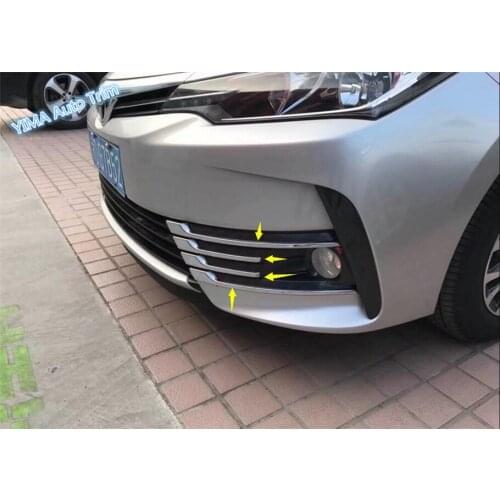 Lapetus Car Styling Front Head Fog Lights Foglight Lamp Grille Grill Cover Trim A Set Fit For Toyota Corolla 2017 2018 ABS