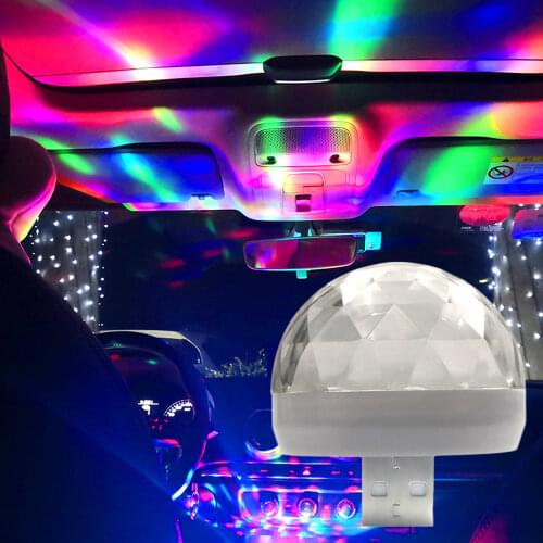 Car Auto Lamp USB Light DJ RGB Mini Colorful Music Sound Light USB-C Apple Holiday Party Karaoke Atmosphere Lamp Welcome Light