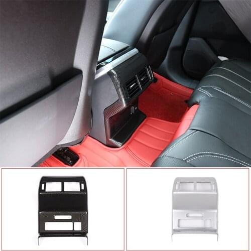 For Land Rover Range Rover Velar 2017 2018 ABS Carbon/Chrome Rear Row Air Conditioning Vent Frame Cover Trim Car Accessories
