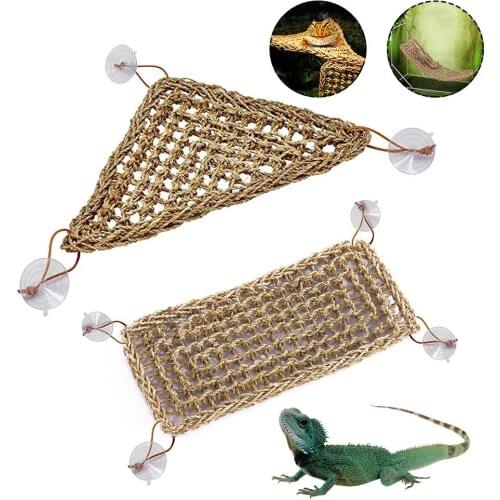 Pet Hammock Reptile Lizard Hammock Hamster Reptile Mat Pet Bed Lizards Hammock Hanging Sleeping Bed Reptile Grass Mat Pet Bed