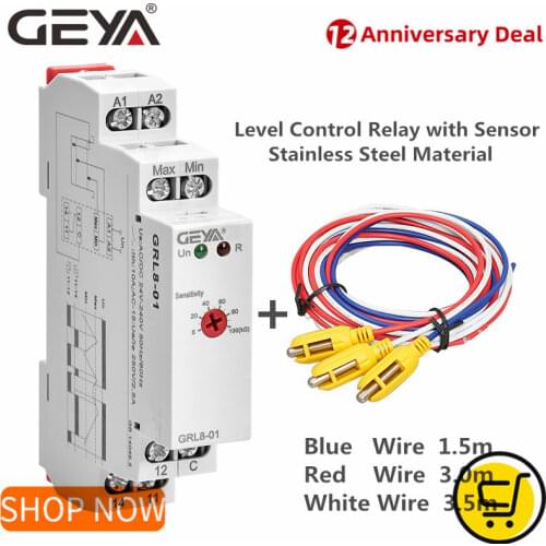 GEYA GRL8 Liquid Level Control Relay Electronic Liquid Level Controller 10A AC/DC24V-240V