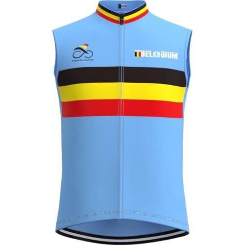 2013 Racing Belgium Team Man Retro Blue Cycling Jersey Sleeveless Clothing Triathlon Mtb Bike Jersey maillot ciclismo hombre