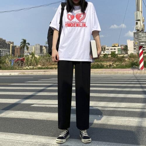 Oversize Womens Sweatshirt Pants Suits Urbane Woman Korean Clothing Summer 2021 Casual Crop Top Cropped Graphic T Shirts Sets