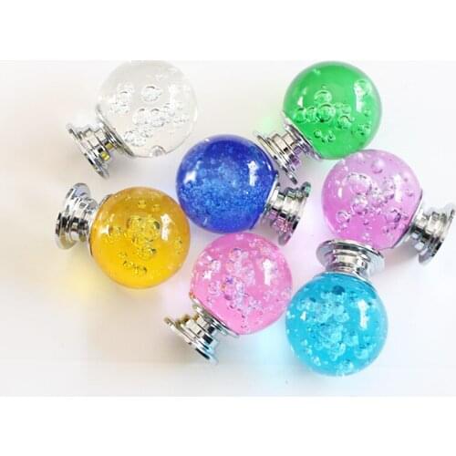 Round Bubble Ball Handle Round Shape Crystal Glass Knobs Cupboard Drawer Pull Kitchen Cabinet Door Wardrobe Handles