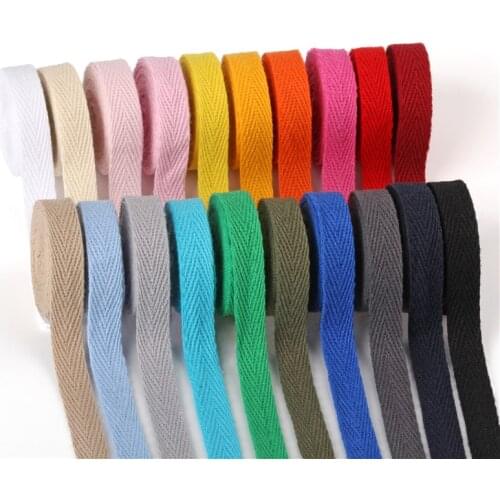10meters/lot 1cm Multi Color Herringbone Tape Ribbons Woven Cotton Sewing Overlock Cloth Strap Belt DIY Accessories