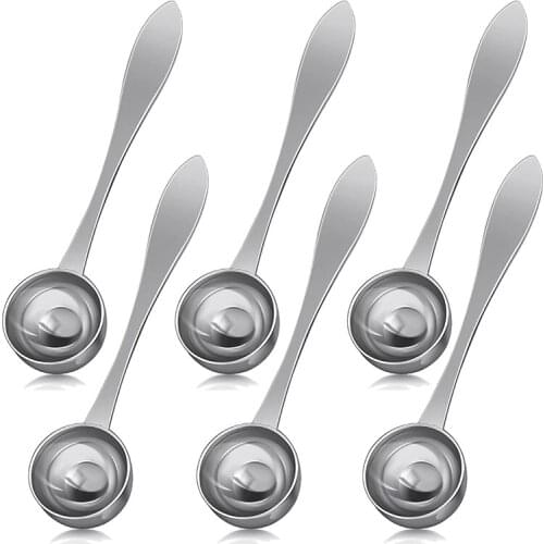 6 Pieces Coffee Scoop Stainless Steel Measuring Spoon Long Handle Tablespoon Stirring Spoon for Coffee Tea Sugar (20 Ml)