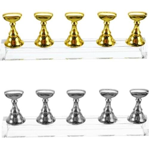 1Set Magnetic Acrylic Nail Display Stand Nail Tips Practice Hand Nail Exercises Pedestal Nail Supplies Holder Nail Art Tool