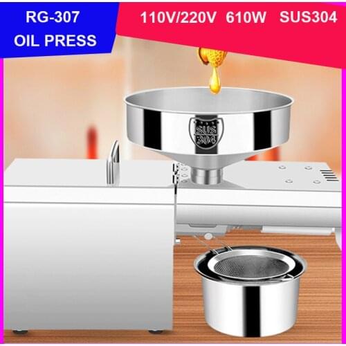 Oil Press Machine Intelligent Temperature Control Household Oil Press Stainless Steel Press Peanut Olive Linseed 220 V/110V